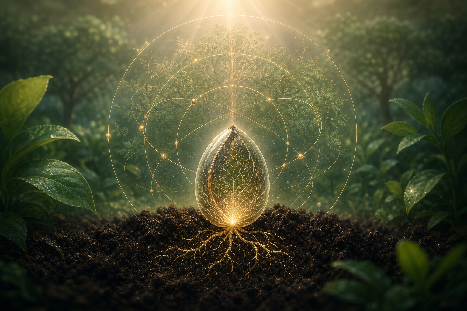 The Seed Before Planting: Represents one concept before learning begins. It is small, but already contains the potential of a whole garden.